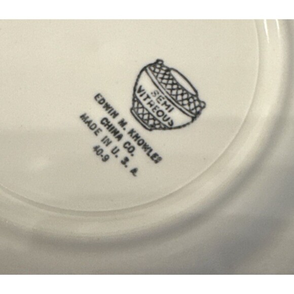 Edwin Knowles Semi-Vitreous China Bread Dessert Plates Lot Of 4 Floral 6" USA - Picture 5 of 5